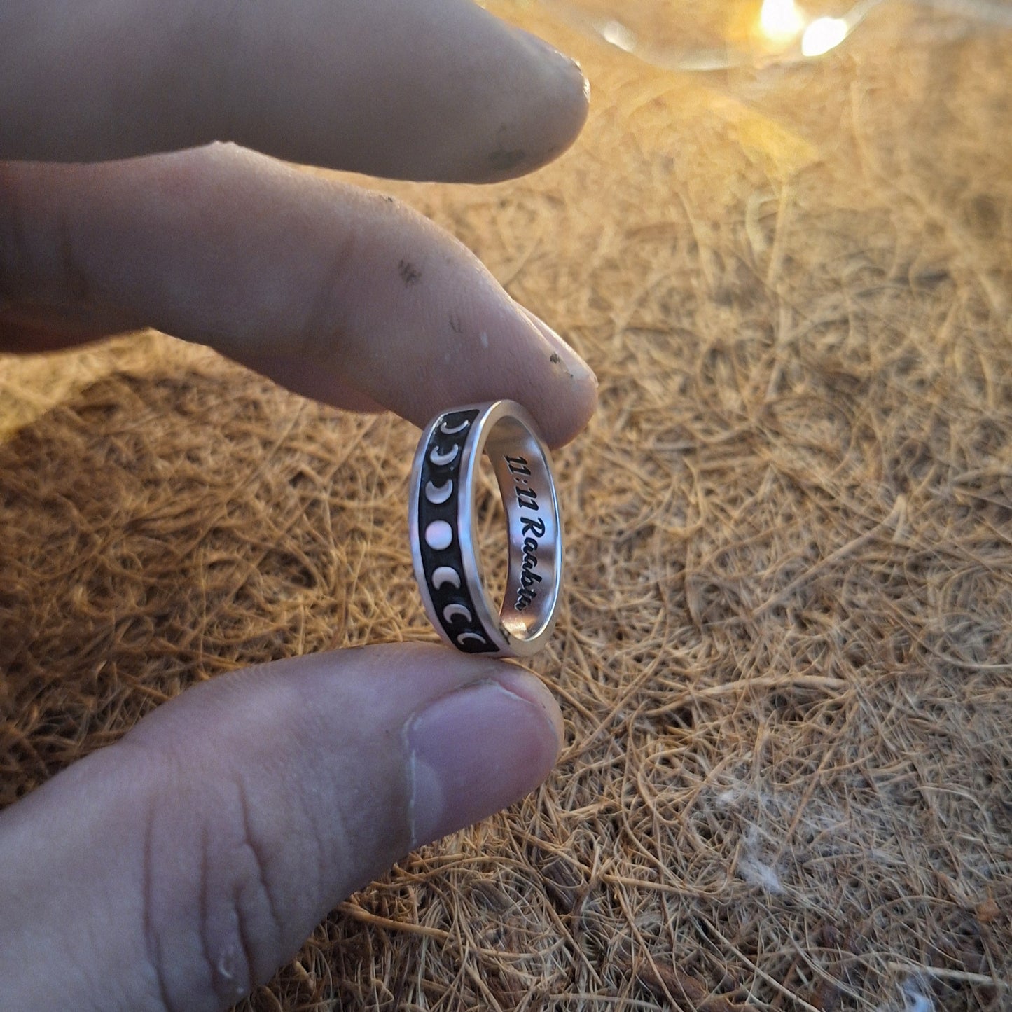 Anillo cinta fases lunares