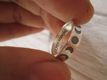 Anillo fases lunares Grabado.