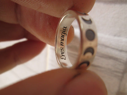 Anillo fases lunares Grabado.