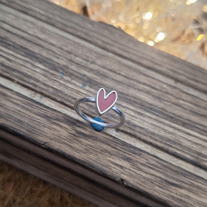 Anillo corazón esmaltado