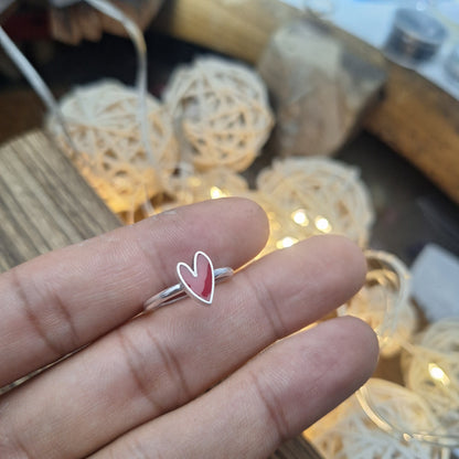Anillo corazón esmaltado