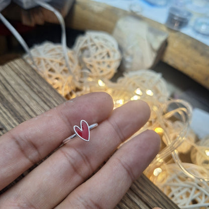 Anillo corazón esmaltado